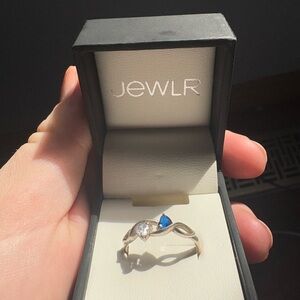 Silver and Blue Gemstone Ring